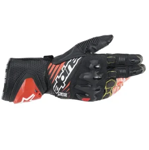 Luva Alpinestars SP-8 V3 Preto/Vermelho Flúor - Spinelli Motos